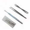 3 pcs pet tratamento de pulga tick ferramentas de remoção conjunto de aço inoxidável forquilha tweezers clipe suprimentos de estimação tick ferramenta de remoção de pulgas