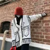 Женские свитера Женские Женские Зимняя одежда 2021 Осень и большой размер свободный уличный личность рисовать граффити кардиган