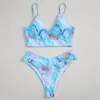 Kvinnors badkläder Bikini Kvinnor Högskurna Bikinis Sexig Biquini Swim Suit Push Up Baddräkt Kvinnlig badvattenfärgstrandkläder #TP