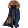 Hommes imperméables Parka Veste d'hiver Mode Chaud Long Manteau de fourrure de lapin Homme Parkas Fourrure naturelle Vêtements d'extérieur Streetwear 211103