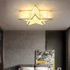 Nordic Tüm Bakır Kristal Işık Lüks LED Yatak Odası Çocuk Çalışma Sıcak Modern Minimalist Pentagram Tavan Işıkları