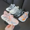 1-10 Years Children'S Sneakers Kids Shoes Baby Boys Girls Breathable Non-Slip Soft Sole Knited Children Shoes 21-32 G1025