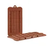 24 Grid Square Chocolate Mold stampo in silicone Stampi da forno blocco da dessert Bar Block Ice Cake Candy Sugar Bake Mold T2I53258