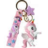 Porte-clés de dessin animé licorne poney, poupée mignonne, pendentif de sac d'école, anneau de voiture, cadeau 8934419