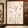 Adesivos de parede grandes flores de lótus casa decoração 3d adesivo sala de estar decoração papel de parede flor murais