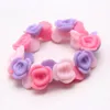 Bracelets élastiques de fleurs colorées pour bébés girls perles de mode bracelets bijoux style adorable