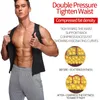 Mäns kroppsformar män shaper midje tränare bälte buk formade bastu kostym bantning underkläder armerad svettväst gummi291c