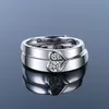Moda simples letras de abertura anel de casamento minimalista cor de prata anéis ajustáveis ​​para homens mulheres casal jóias de noivado