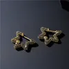 Luksusowy Pełny Micro Pave Otoczenie AAA + CZ Star Hoop Kolczyki Dla Kobiet Złoty Kolor Kolczyk Biżuteria Femme Bijoux