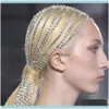 ウェディングジュエリーファッションロングラインストーンヘッドチェーンジュエリー女性のための髪のエスソリーデザイナーかわいい自由bohoのブライダルヘッドバンドラグジュアリーギフト博士