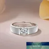 Anéis de cluster homens 925 prata ajustável simples solitaire 1ct zirconia diamante casamento casamento para