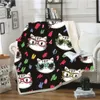 3D猫と犬のプリントSherpa毛布ソファチーンカバーオフィス旅行寝具アウトレットベルベット豪華なスローフリースの毛布