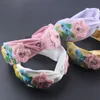 Tecido temperamento de moda incrustado com flores de cristal personalidade headband boho estilo senhoras viajar acessórios de cabelo