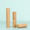 100 stks 3/5 / 10 ml bamboe roll on fles voor essentiële oliën Helder glas innerlijke met natuurlijke bamboe houten shell parfums flessen