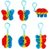 Populaire Son Party Favor Fidget Sensory Toys Porte-clés Pour L'anxiété Porte-clés Push Bubble Mini Animal Pendentif Jouet Drôle Anti-stress Soulagement Cadeau