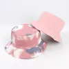 Mode été cravate teinture seau chapeau visière arc-en-ciel couleur hommes femmes coton plat soleil chapeaux pêcheur Suncap extérieur crème solaire