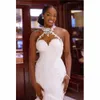 2021 Arabic Aso Ebi Vintage Lace Beaded Wedding Dress Sheer Neck Mermaid Bridal Dresses Sexy Cheap Wedding Gowns258S
