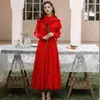 YOSIMI Summer Maxi Vintage Long Women Dress Red Chiffon V-Neck Sleeve Tassel Lace Female Vestidos Party Dresses Ladies 210604