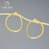 Lotus Fun 18K Gold Minimalism Big Round Circle Dingle Earrings for Women 925 Sterling Silver Statement Smycken Trend 2110136824412