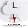 50pcs Wall Clocks 1Pc Creative Swing Flash Clock Cloud Shape Kids Room Decoration (White)