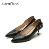 SOPHITINA escarpins femme bout pointu peu profond en cuir véritable haut talon fin Offcie dentelle chaussure Style concis chaussure PO1025 210513