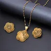 Oorbellen Ketting Ethiopië 24K Goud Kleur Dubai Sieraden Sets Vrouwen Afrikaanse Partij Huwelijksgeschenken En 45 Cm Hanger1824247