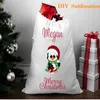 空白の昇華袋クリスマスサンタ袋ラージキャンディプレゼント巾着袋家の装飾diyクリスマスプレゼント