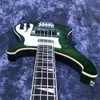 Transparent Green 4-String 4003 Bassgitarr Anpassad 4 Strängar Kinesisk Basse Guitare med Shark Pin Inlägg