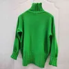Maglione pullover a collo alto verde autunno inverno Donna Maglione lavorato a maglia di alta qualità Plus Size Maglioni morbido maglione bianco 211221