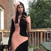 Moda Kadın Kapüşonlu Uzun Kollu Ince Parti Elbise Sonbahar Kış Rahat Seksi Zarif Streetwear 210422