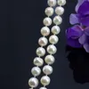 2 Row White pearl 8-9mm 17-18 inches 2 piece/lot DIY Beaded Women Jewelry making design necklace gift