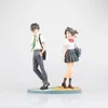 2pcs / set tachibana taki miyamizu mitsuha figur anime film ditt namn pvc action figur samling modell docka leksaker gåva 23cm x0526