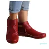 Boots Gladiator Shoes Women's Vintage Leather Flat Waterproof Women In Ankle