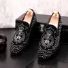 zomer designer heren bruidegom schoenen haarstylist klinknagel borduurwerk luxe platte wandeljurk feestschoenen