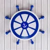 Światła sufitowe Kid's Blue Sailing Lampa Oświetlenie Pokój Dzieci Led Light Descriptury Drewno Drewno Bambus