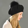 VROUWEN CAP ECHTE GROTE POM WINTER GEBREIDE WALLEN BARET NATUURLIJKE WASBEER BONT BAL HOOED EFEFEN KLEUR TOP KWALITEIT VROUWELIJKE