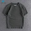 B302 300g Zware Gewicht Hoge Kwaliteit Japanse Stijl Harajuku Zomer Korte Mouw T-shirt Mannen O-hals Effen Kleur Casual Katoen Tee 210706