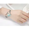 Sublimering Hjärtform Bangles Favor Zinc Alloy Justerbara Armband Blank DIY Wrist Smycken Round Chain Charm Ornaments