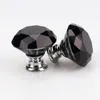 30mm Diamond Crystal Glass Door Knobs Drawer Cabinet Furniture Handle Knob Screw Furniture Accessories by sea CCA12276