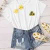 Chest Sunflower Graphic Tee Tumblr Ulzzang Kawaii Cute Casual Funny White Women T-Shirt Street Style Female Top 210518