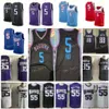 City Edition Edition Dearon 5 فوكس كرة السلة الفانيلة 88 Queta Marvin 35 Bagley III كريس 4 Webber Jason 55 Williams Men Size S-3XL