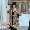 Moda Zebra Pattern Blazers Mulheres Solto Fino Longa Mangas De Manga De Mala Jacket Vintage Entalhado Único Breasted Casacos Mulheres Mulheres Mulheres Mulheres