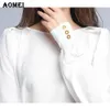 Verano blanco M L XXL chifón mujer blusa otoño moda Blusas femenina Oficina Casual ropa de trabajo Tops Renda camisas ropa 210416