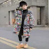 Manteau long de mode pour enfants d'hiver garçons double face manteaux chauds épaissir Parker veste à capuche 8 10 12 14 ans 211203