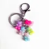 Resin Candy Keyring Colorful Lovely Bear Keychain Cartoon bears Dangles Pendant Cute Girl Dangle 6 colors