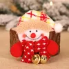 Ljus upp Jul Brosch Pins Santa med Jingle Bell Decorations for Woman Kids Xmas Party Favors Gifts Väska Charms XBJK2111