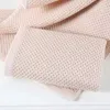 Towel 4PC 100% Cotton Hand s for Adults Plaid Face Care Magic Bathroom Sport Waffle 35x35cm 210728