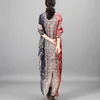 VKBN Summer Dress Women Print V-Neck Chest Crossover Design Stitching Maxi Dresses for Women Fashion 210507