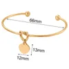 Bracelet Simple noeud d'amour Bracelet en acier inoxydable bijoux Femme réglable manchette ouverte bracelets pour femmes cadeaux en gros