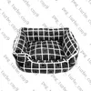 Black White Plaid Kennels Dog Bed Letter Logo Pet Kennel Pens Large Small Dogs Beds Supplies